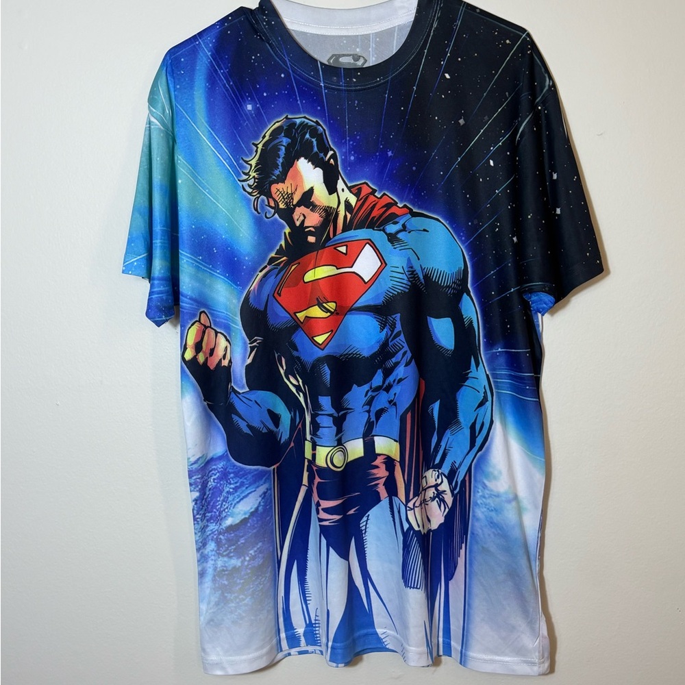Superman DC Comics Graphic Men's T-Shirt XL Polyester Short Sleeve Multicolor